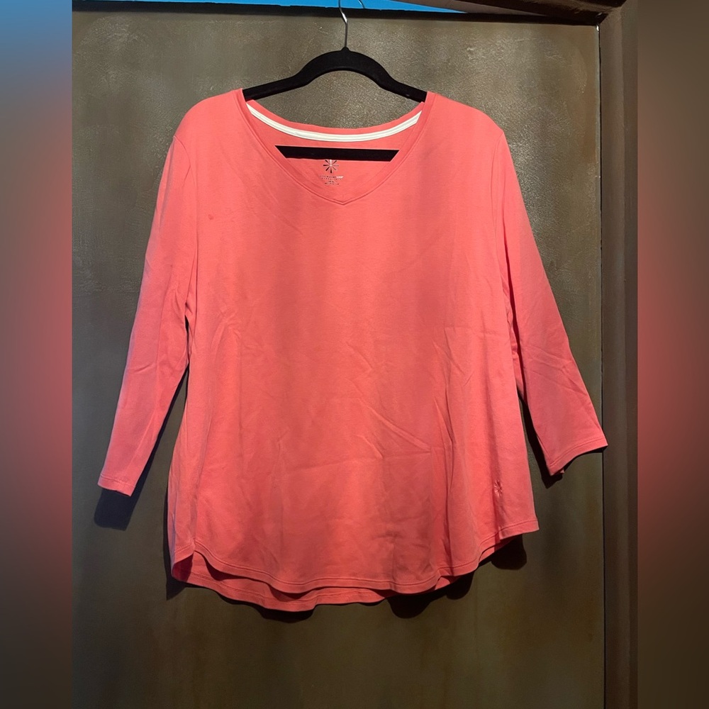 Isaac Mizrahi Coral Long Sleeve Women's Top